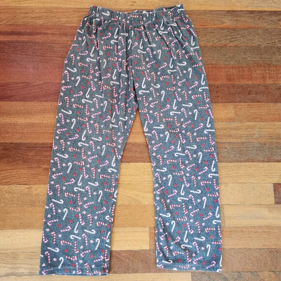 Love To Lounge "Candy Cane" Holiday Pajama Fleece Pants Size 10-12 - Picture 1 of 10